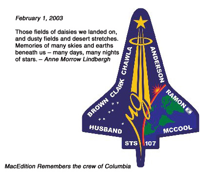MacEdition remembers the crew of Columbia